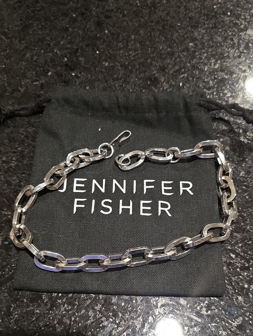 Jennifer Fisher 15" Polished Silver Plated Link Chain Necklace